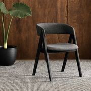 Gaudi Black Hardwood Dining Chair | Charcoal Fabric gallery detail image