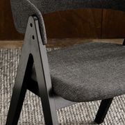 Gaudi Black Hardwood Dining Chair | Charcoal Fabric gallery detail image