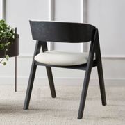 Gaudo 7PCE Black Hardwood Dining Set | Beige Fabric gallery detail image