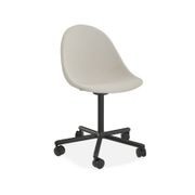 Pebble Fabric Light Grey Upholstered Chair - Natural Beechwood Base gallery detail image