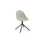 Pebble Fabric Light Grey Upholstered Chair - Natural Beechwood Base gallery detail image