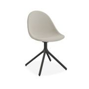 Pebble Fabric Light Grey Upholstered Chair - 4 Post Base - White gallery detail image