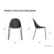 Pebble Fabric Light Grey Upholstered Chair - Sled Base - White gallery detail image