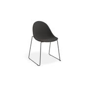 Pebble Anthracite Fabric Upholstered Chair - Swivel Base - Black gallery detail image