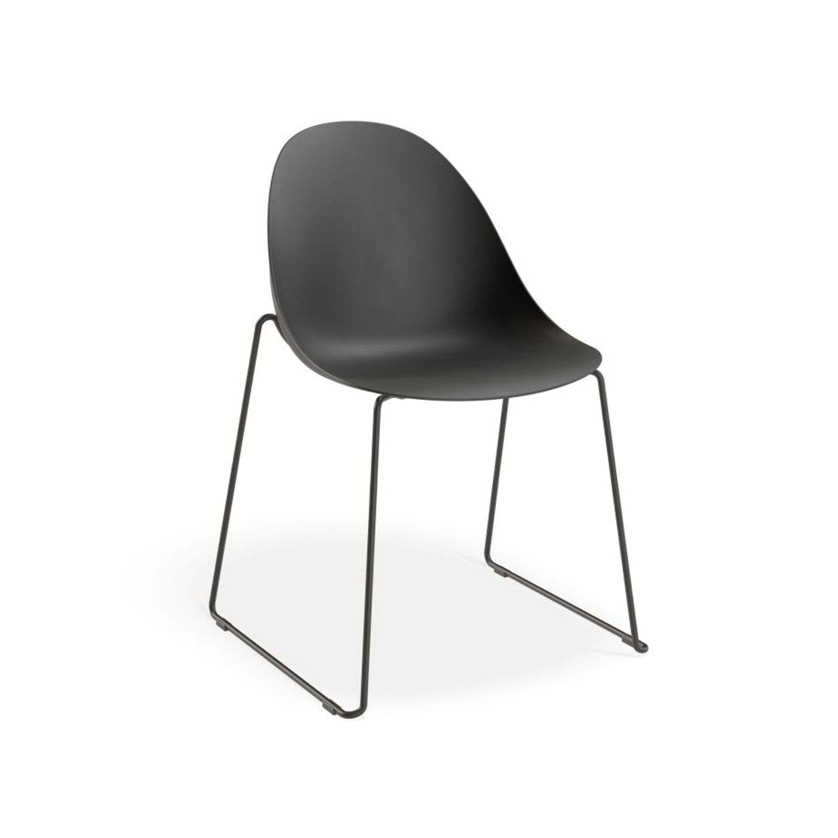 Pebble Chair Black with Shell Seat - Natural Beechwood Base gallery detail image