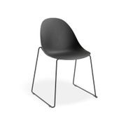 Pebble Chair Black with Shell Seat - Natural Beechwood Base gallery detail image