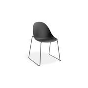 Pebble Chair Black with Shell Seat - Natural Beechwood Base gallery detail image