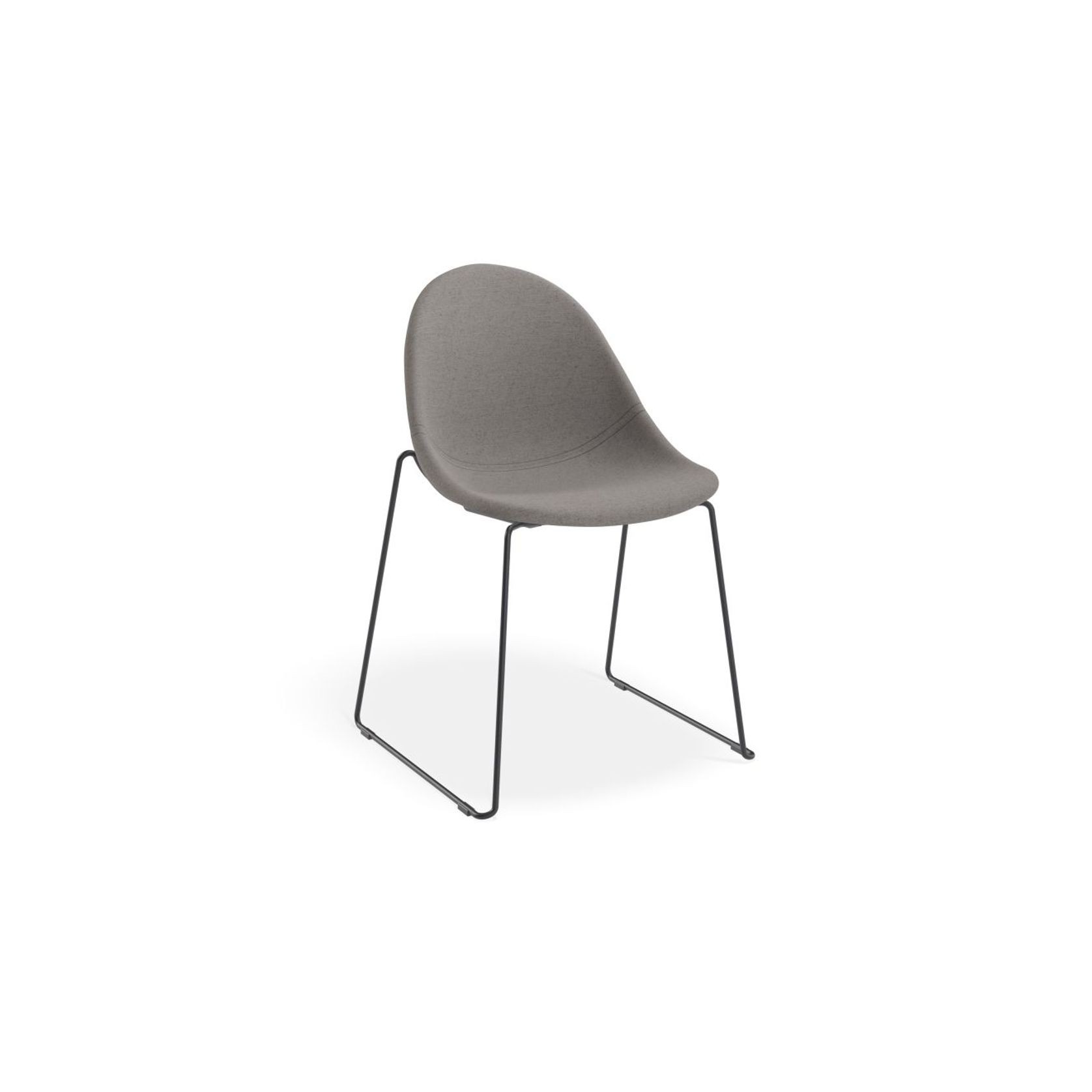 Pebble Fabric Dark Grey Upholstered Chair - 4 Post Base - White gallery detail image