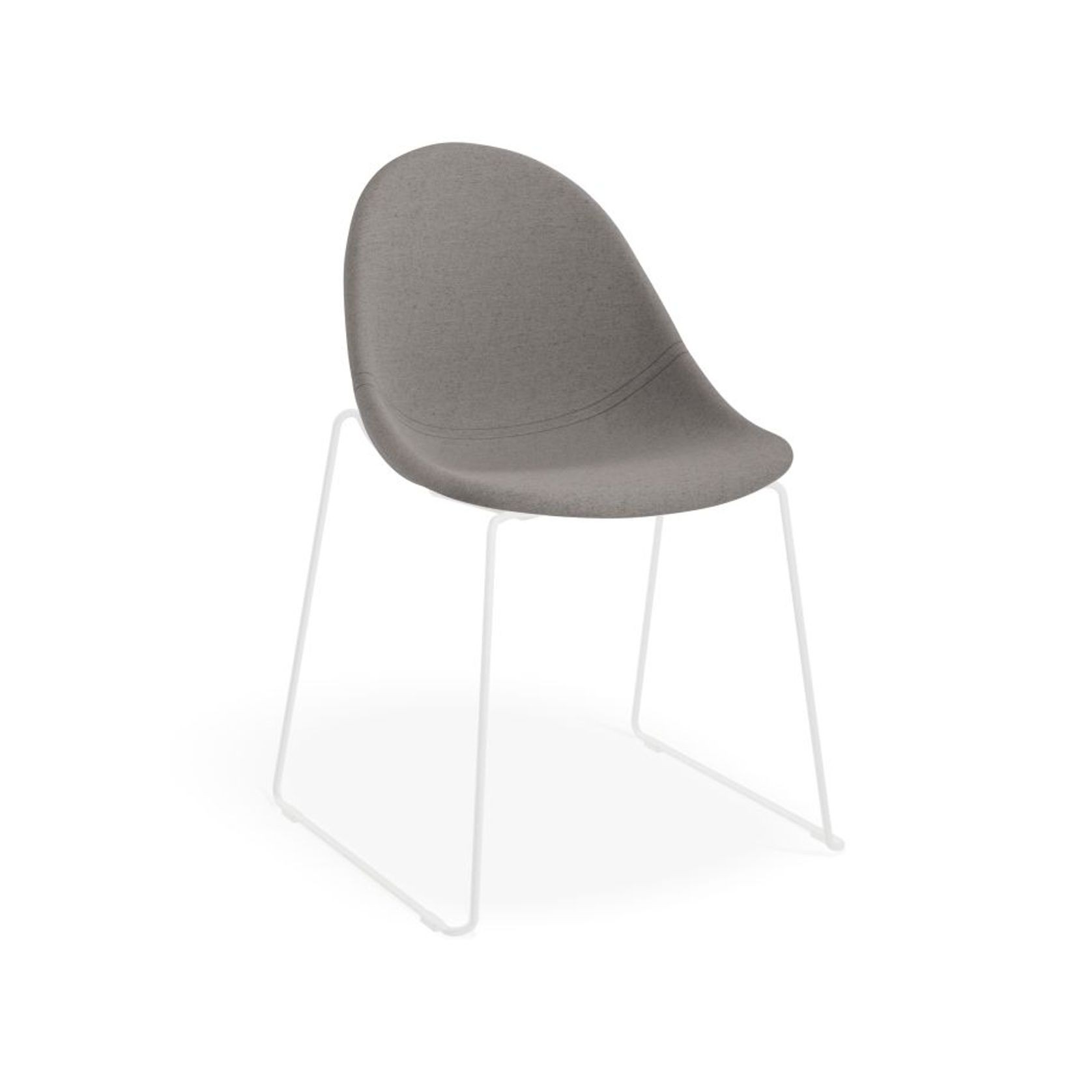 Pebble Fabric Dark Grey Upholstered Chair - 4 Post Base - White gallery detail image