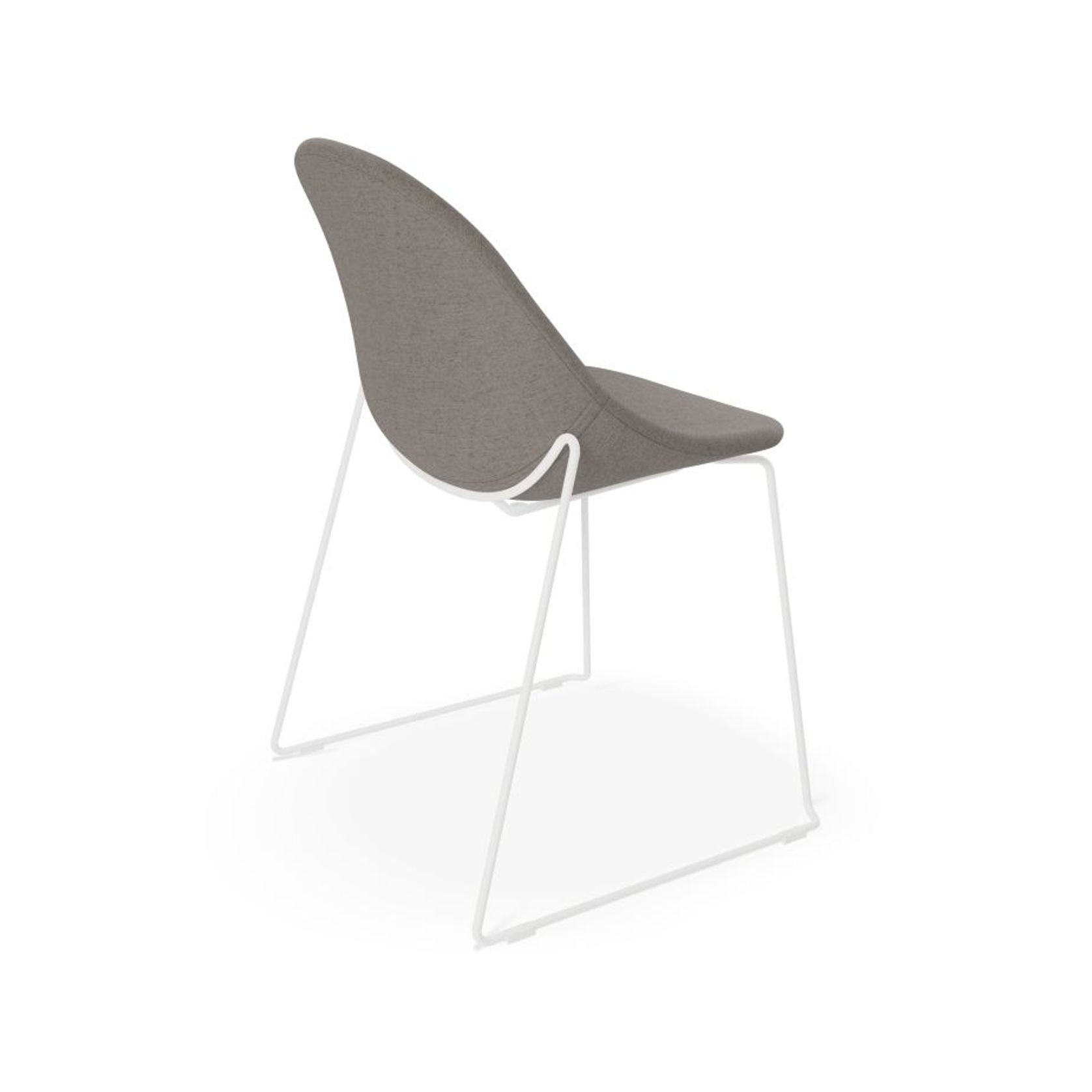 Pebble Fabric Dark Grey Upholstered Chair - Swivel Base - Black gallery detail image