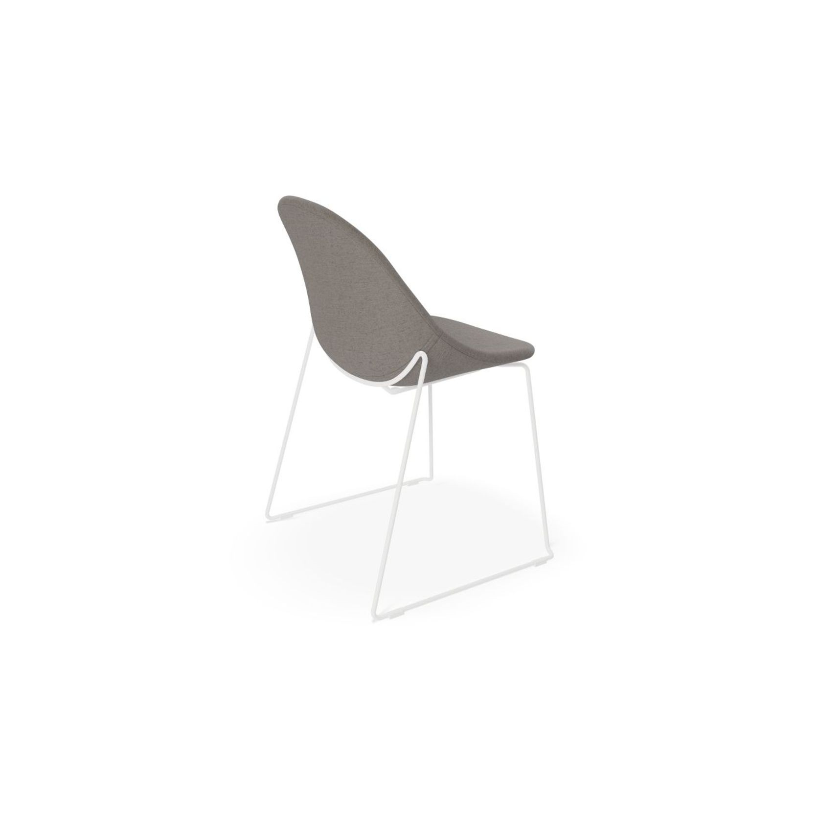 Pebble Fabric Dark Grey Upholstered Chair - Swivel Base w Castors - Black gallery detail image