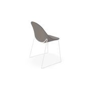 Pebble Fabric Dark Grey Upholstered Chair - 4 Post Base - White gallery detail image