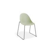 Pebble Chair Mint Green with Shell Seat - Swivel Base - Black gallery detail image