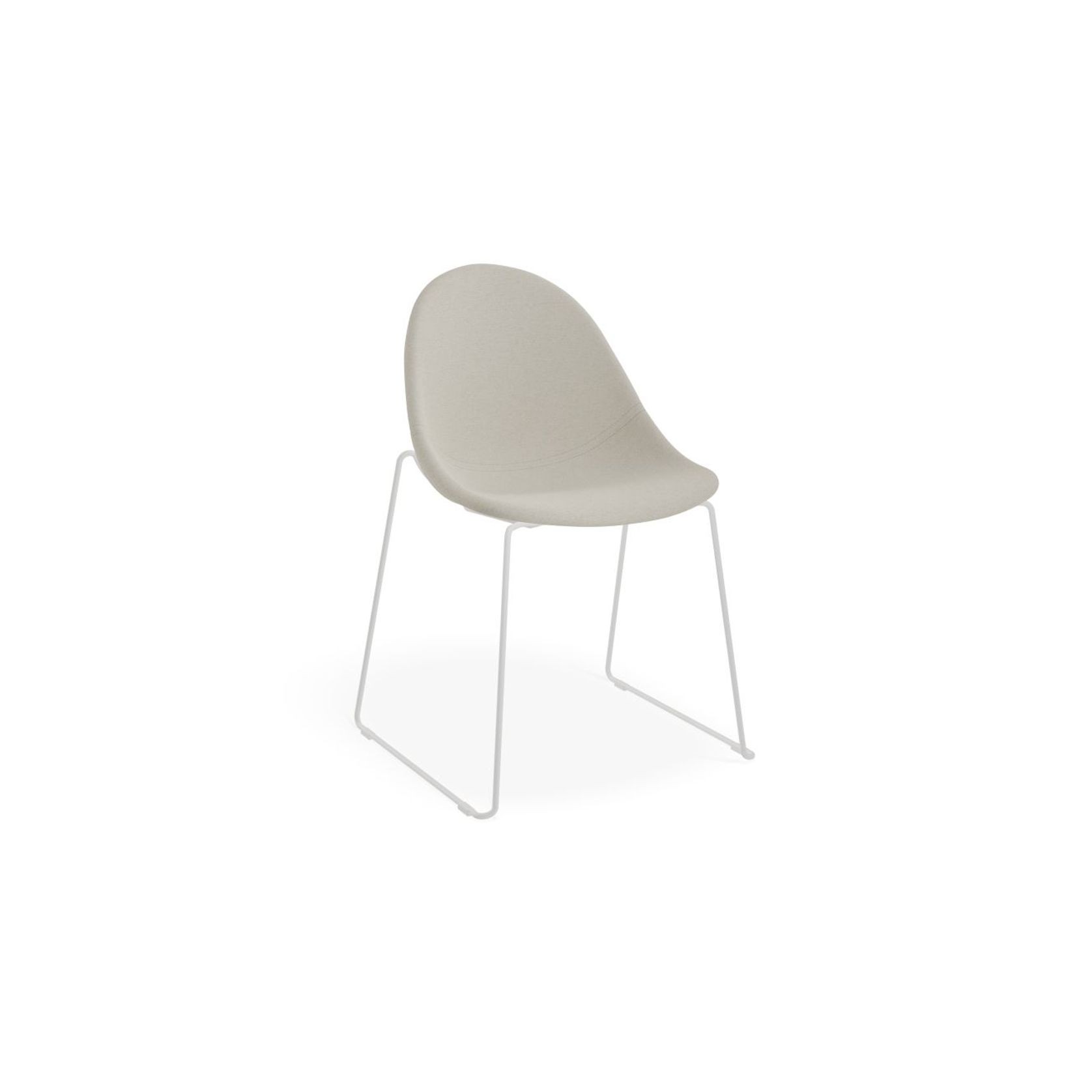 Pebble Fabric Light Grey Upholstered Chair - 4 Post - Black gallery detail image