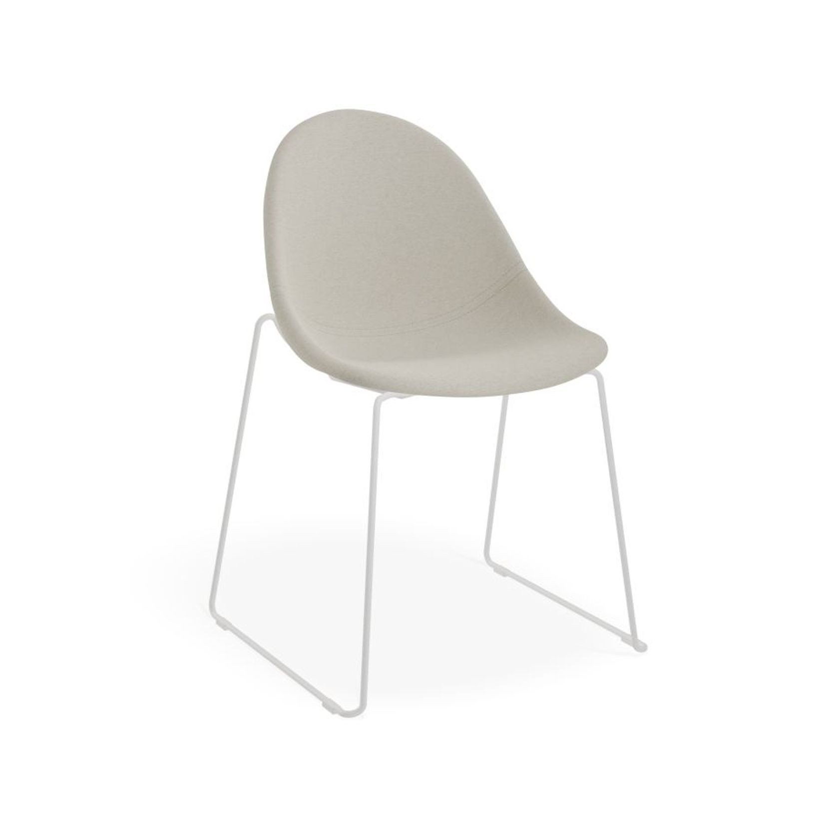 Pebble Fabric Light Grey Upholstered Chair - 4 Post - Black gallery detail image