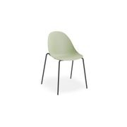 Pebble Chair Mint Green with Shell Seat - Pyramid Fixed Base - Black gallery detail image