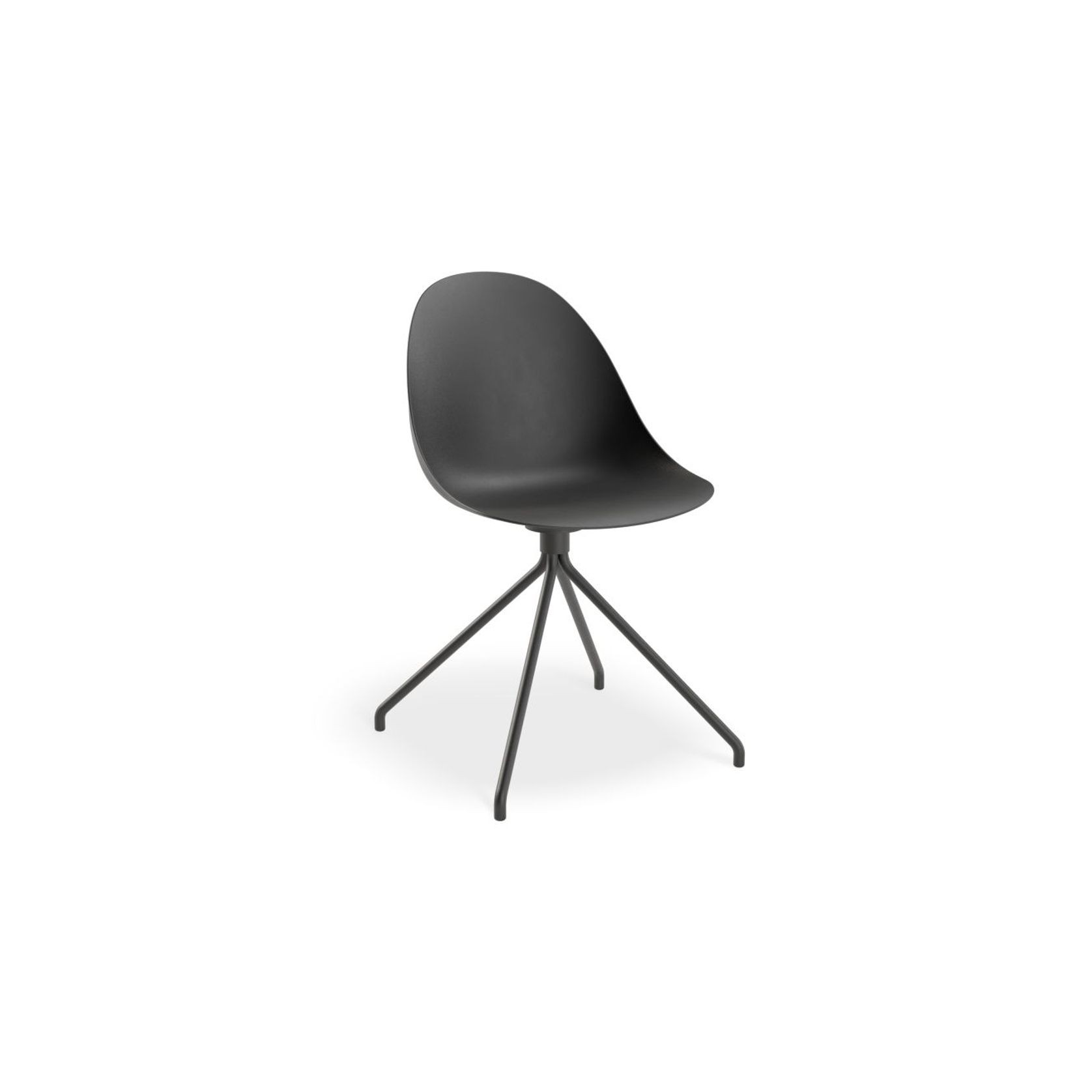 Pebble Chair Black with Shell Seat - Swivel Base with Castors gallery detail image