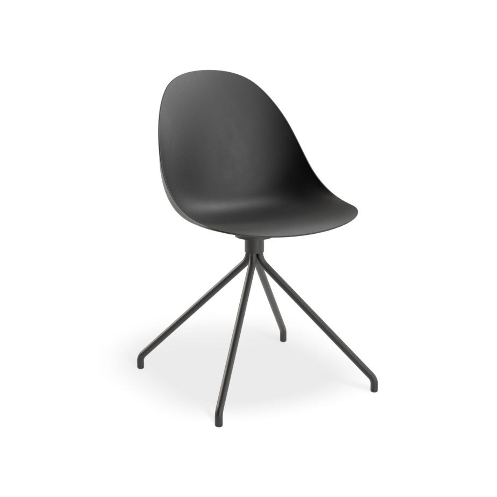Pebble Chair Black with Shell Seat - Natural Beechwood Base gallery detail image