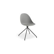 Pebble Chair Grey with Shell Seat - Swivel Base - Black gallery detail image