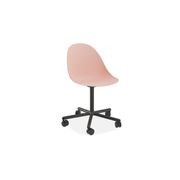 Pebble Chair Soft Pink with Shell Seat - 4 Post Stackable - Black gallery detail image