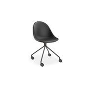 Pebble Chair Black Upholstered Vintage Seat - Pyramid Fixed Base - Black gallery detail image