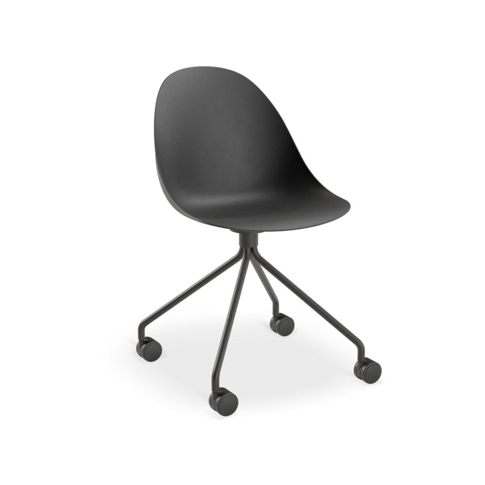Pebble Chair Black with Shell Seat - Natural Beechwood Base gallery detail image