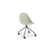Pebble Chair Mint Green with Shell Seat - Pyramid Fixed Base - Black gallery detail image