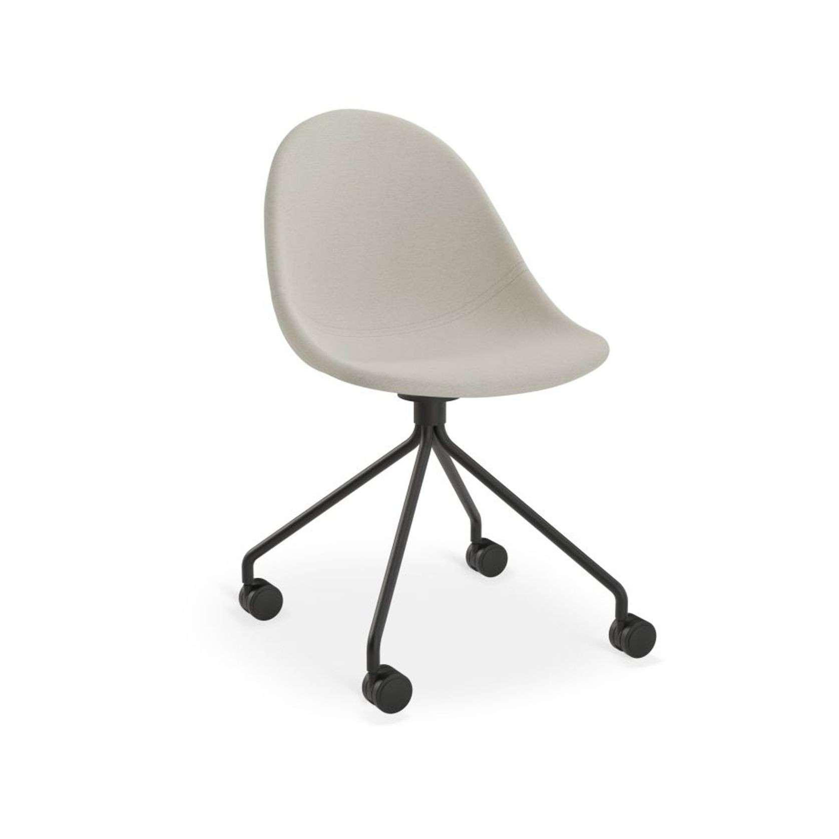 Pebble Fabric Light Grey Upholstered Chair - Natural Beechwood Base gallery detail image