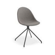 Pebble Fabric Dark Grey Upholstered Chair - 4 Post Base - White gallery detail image