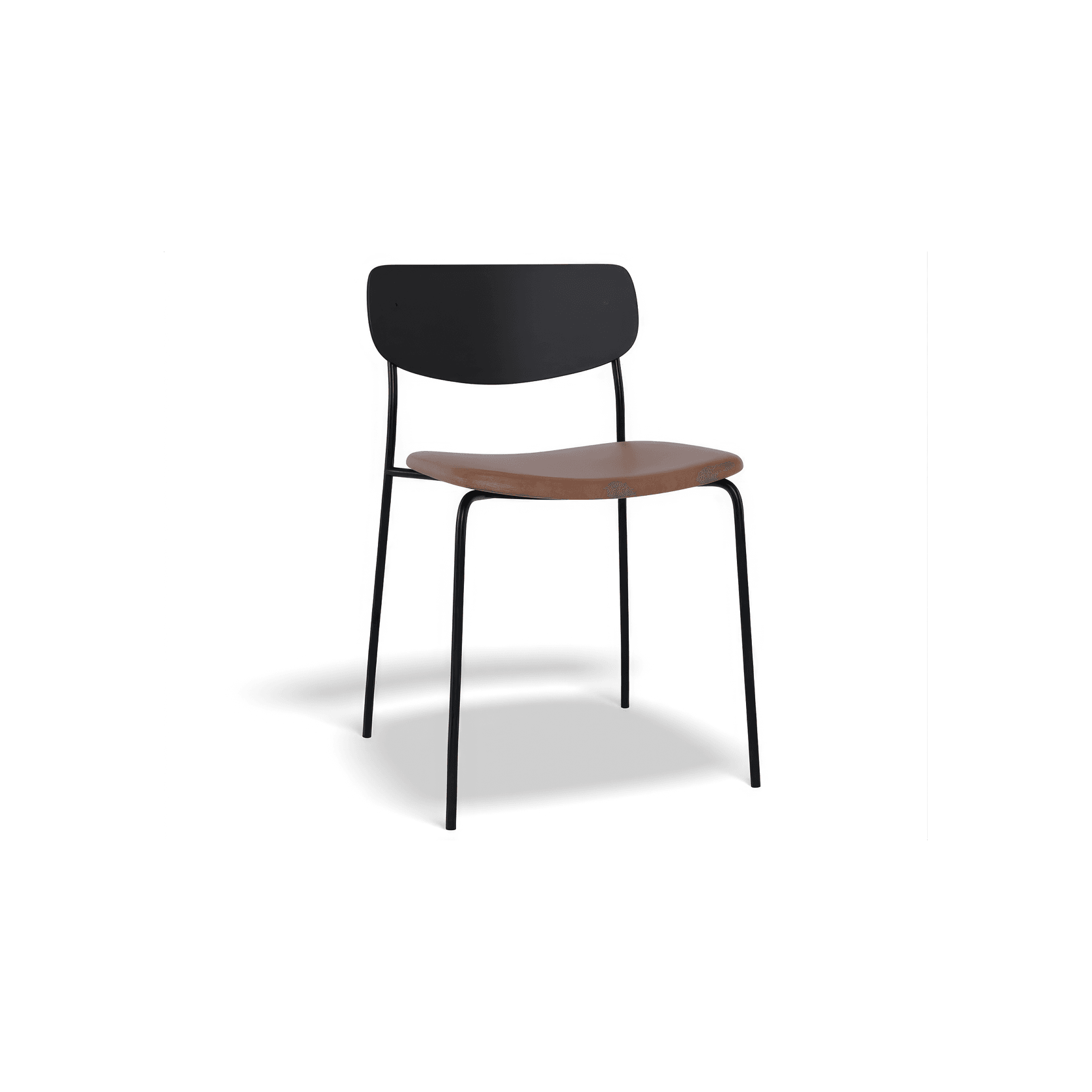 Rylie Chair - Padded Seat with Black Backrest gallery detail image