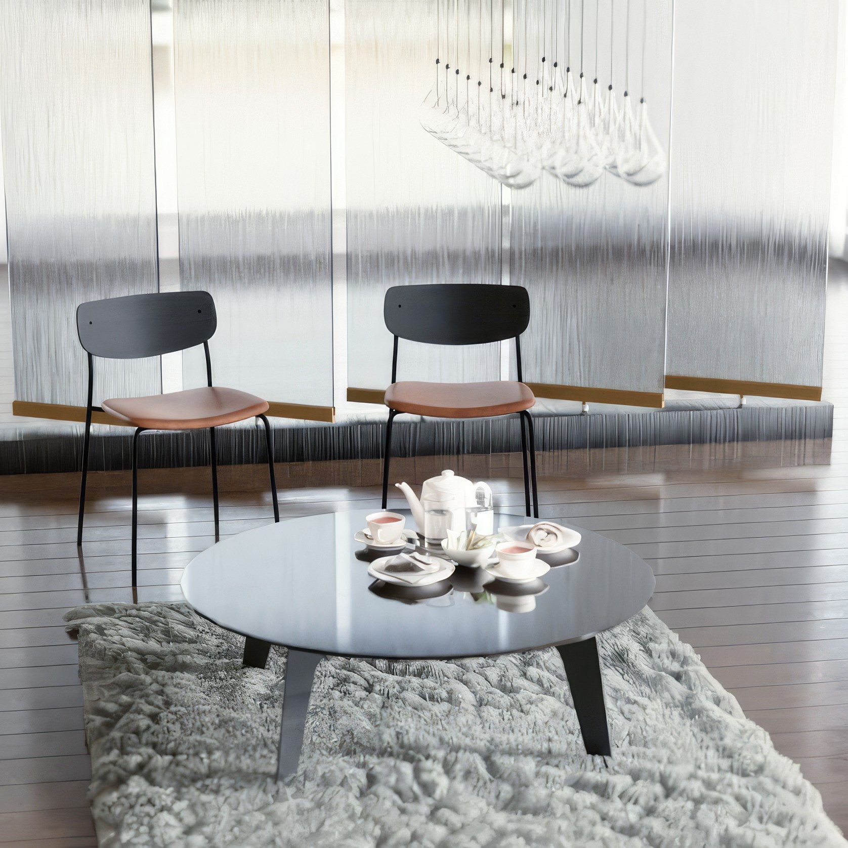 Rylie Chair - Padded Seat with Black Backrest gallery detail image
