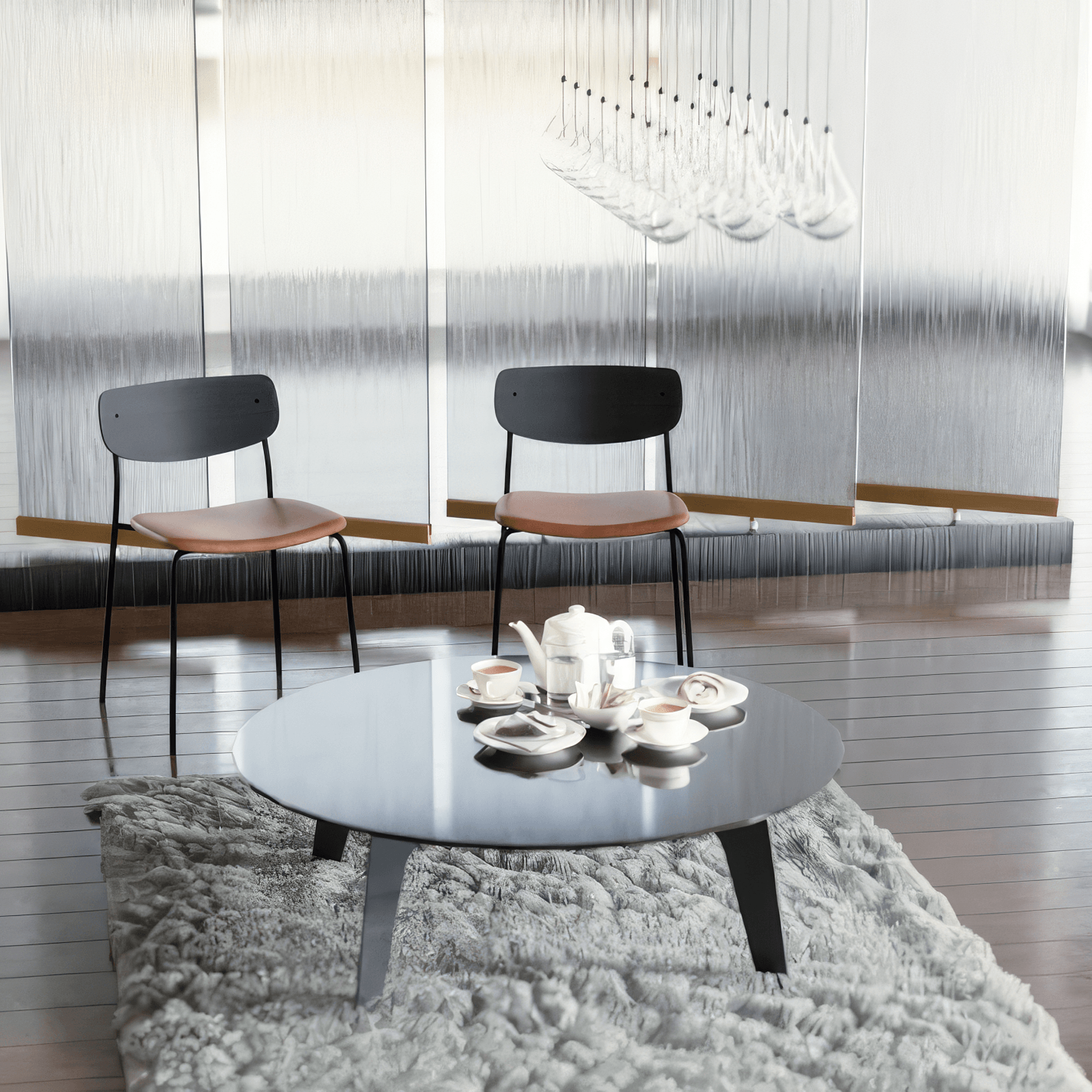 Rylie Chair - Padded Seat with Black Backrest gallery detail image