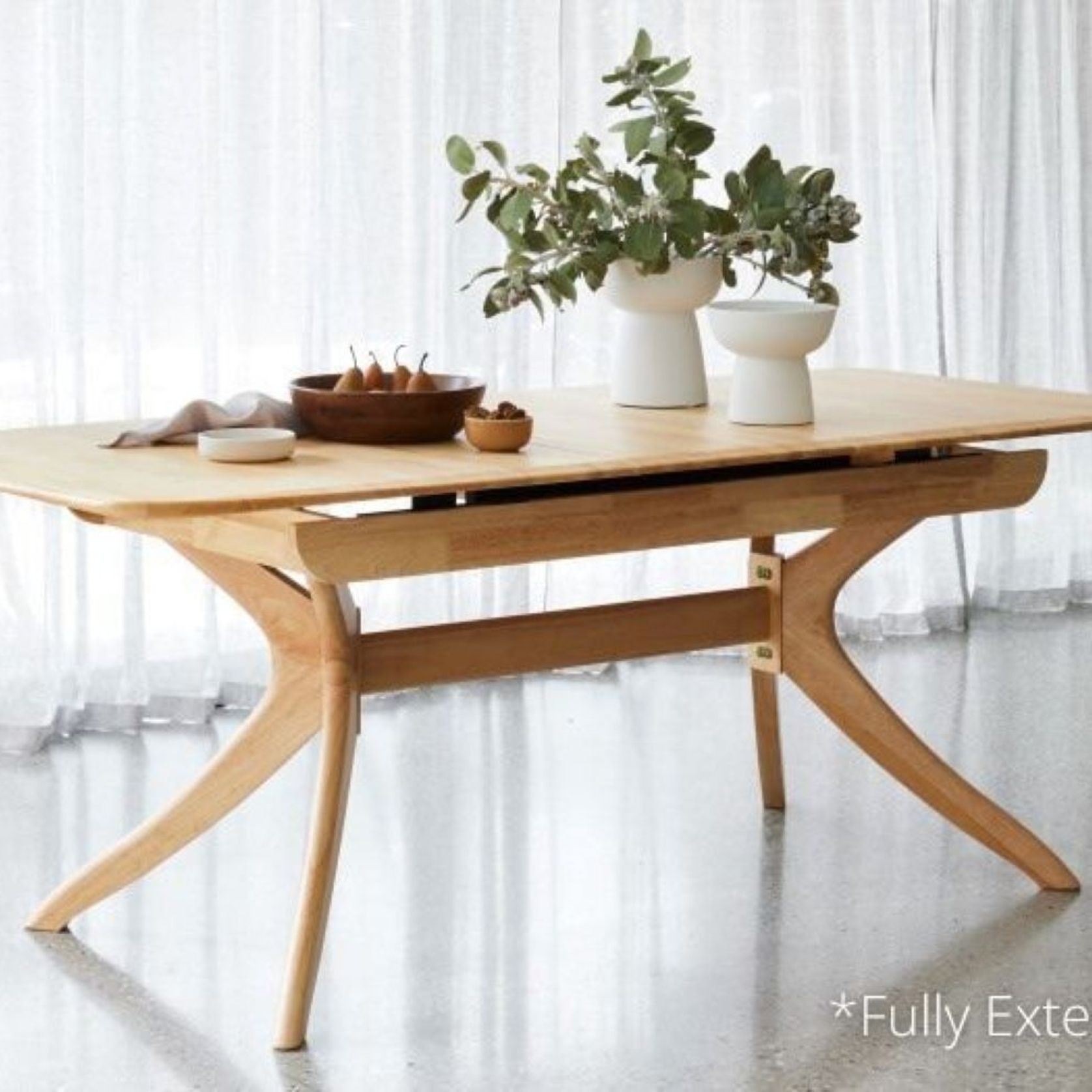 Villa 7PCE Natural Hardwood Extendable Dining Set gallery detail image