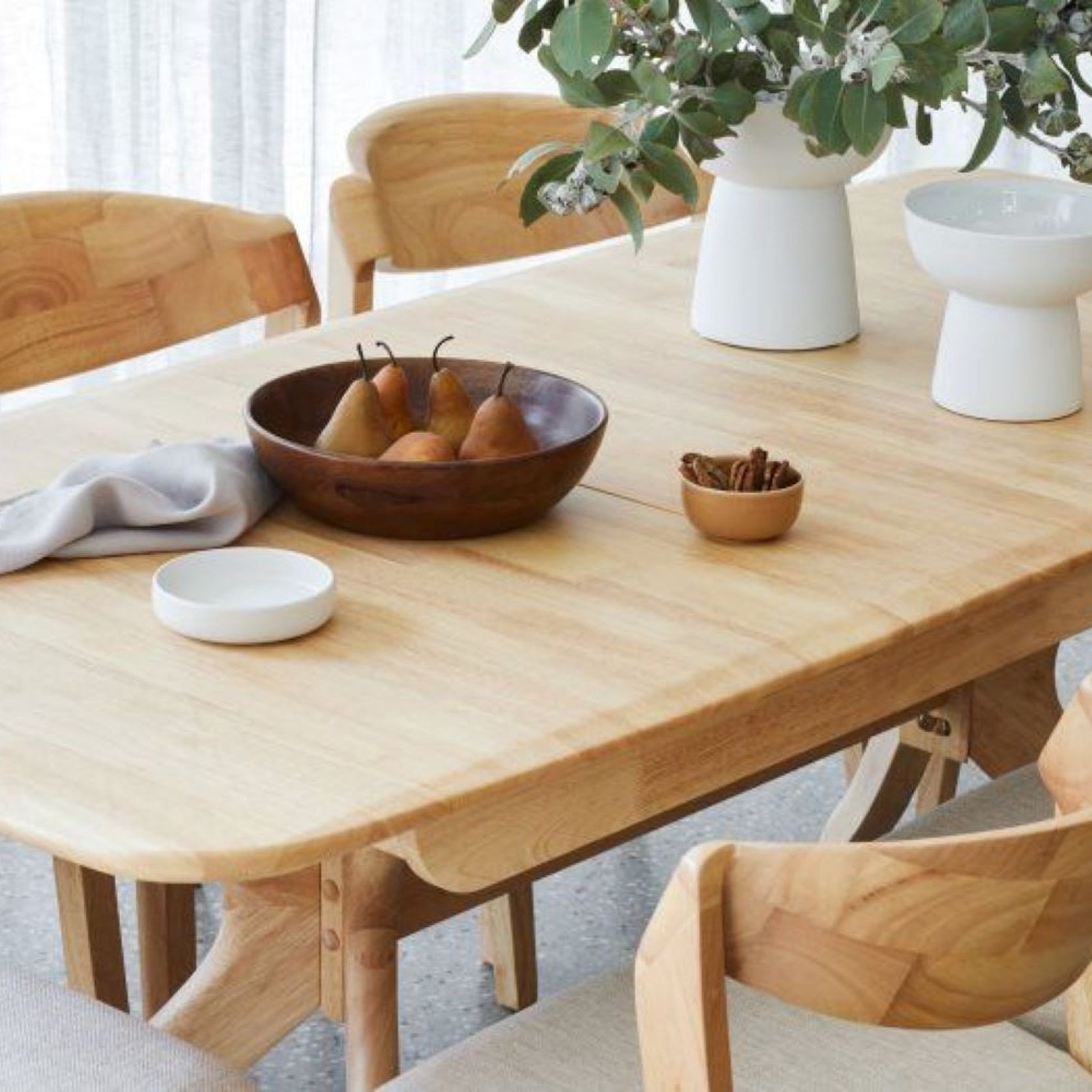 Villa 7PCE Natural Hardwood Extendable Dining Set gallery detail image