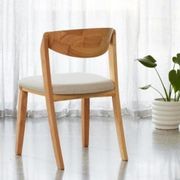 Villa Natural Hardwood Dining Chair | Beige Fabric gallery detail image