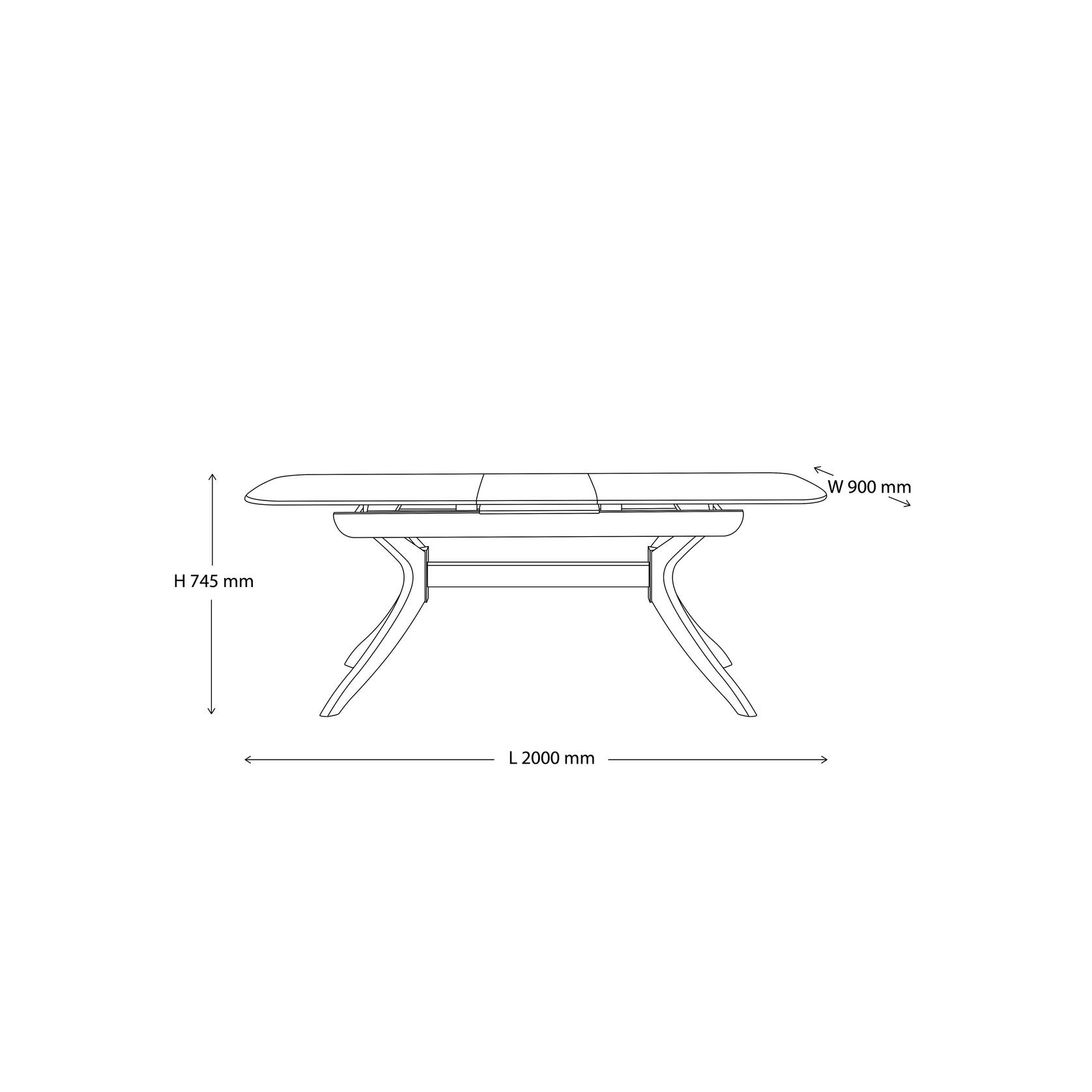 Villa 7PCE Natural Hardwood Extendable Dining Set gallery detail image