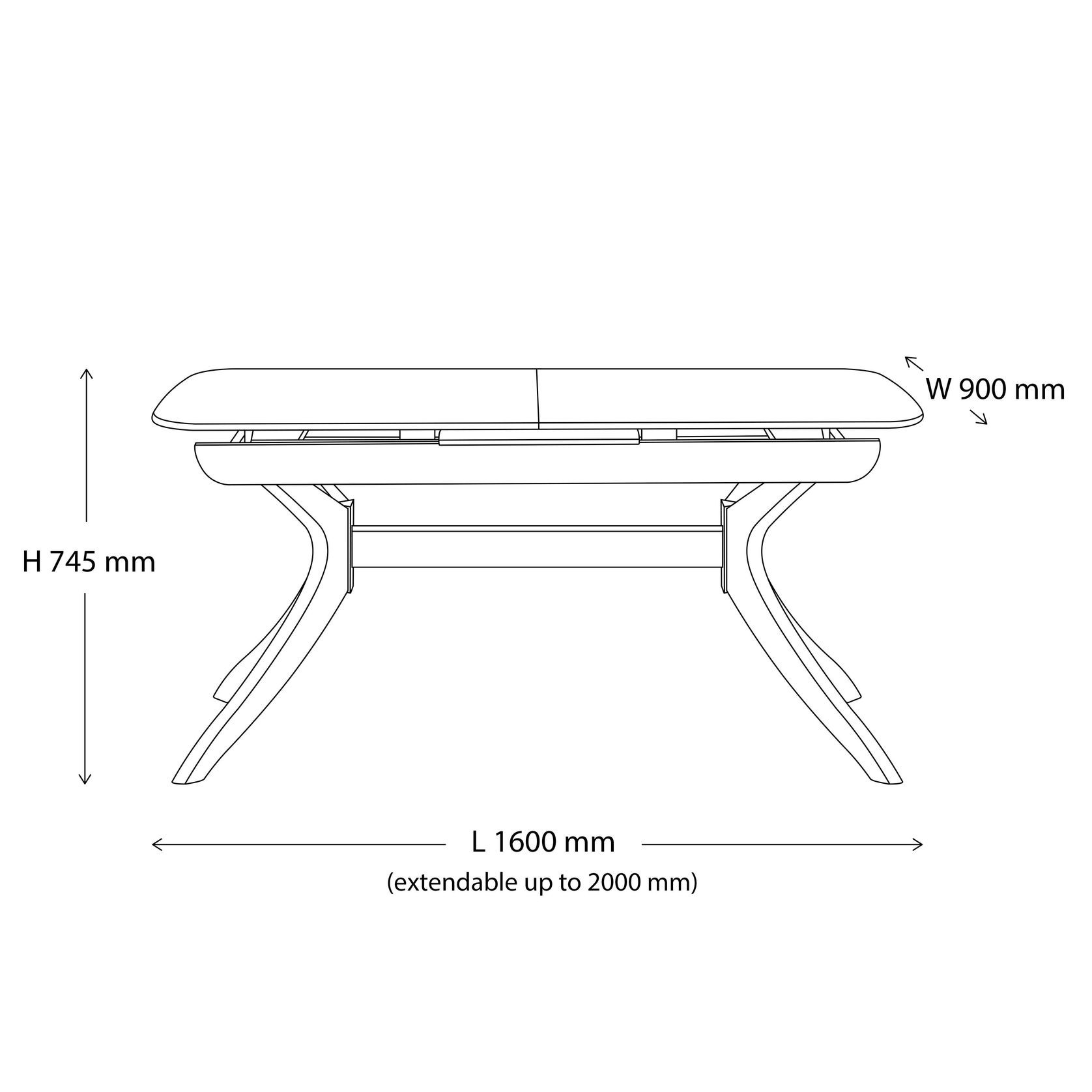 Villa 7PCE Natural Hardwood Extendable Dining Set gallery detail image