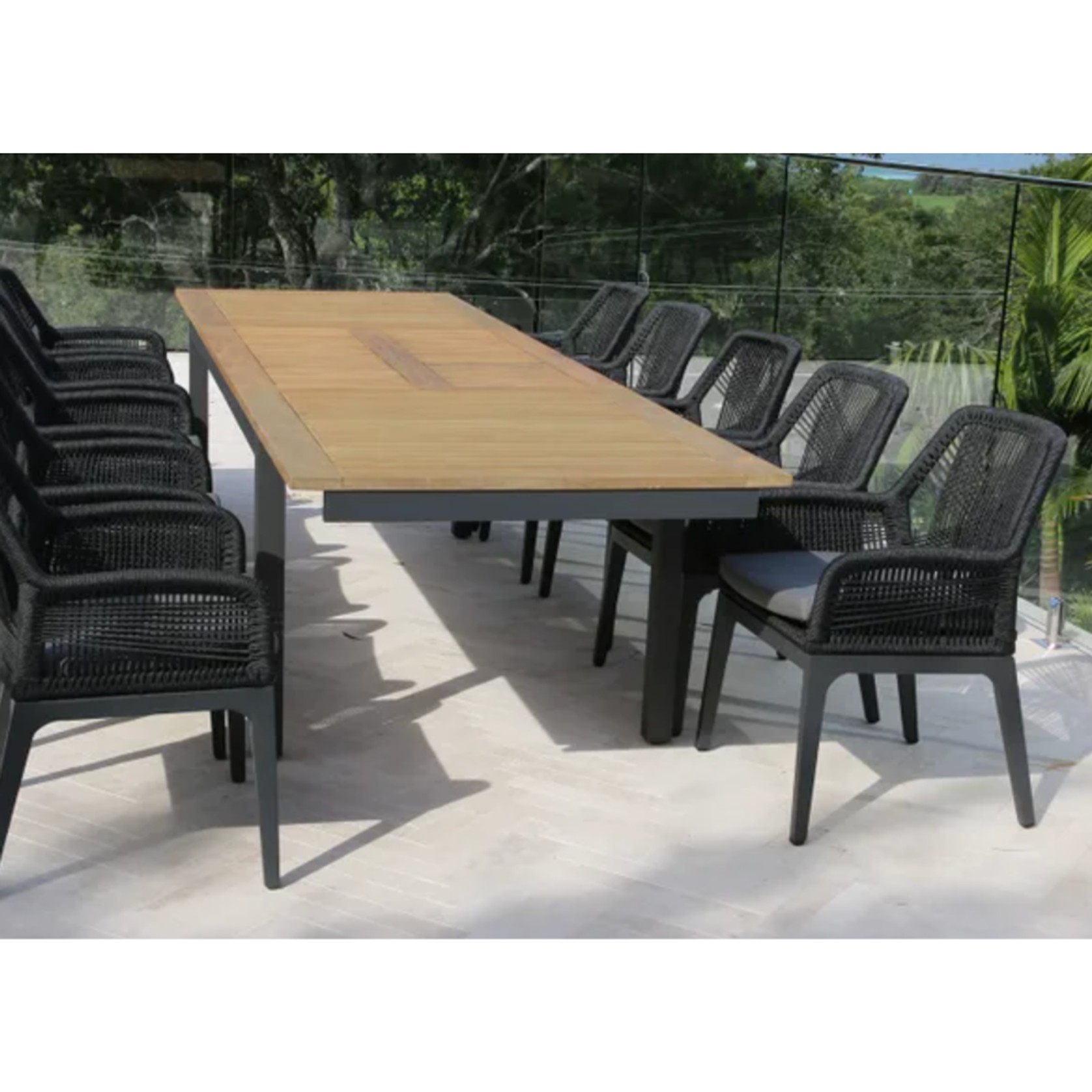 Barcelona Extension Table with 10 Serang Chairs gallery detail image