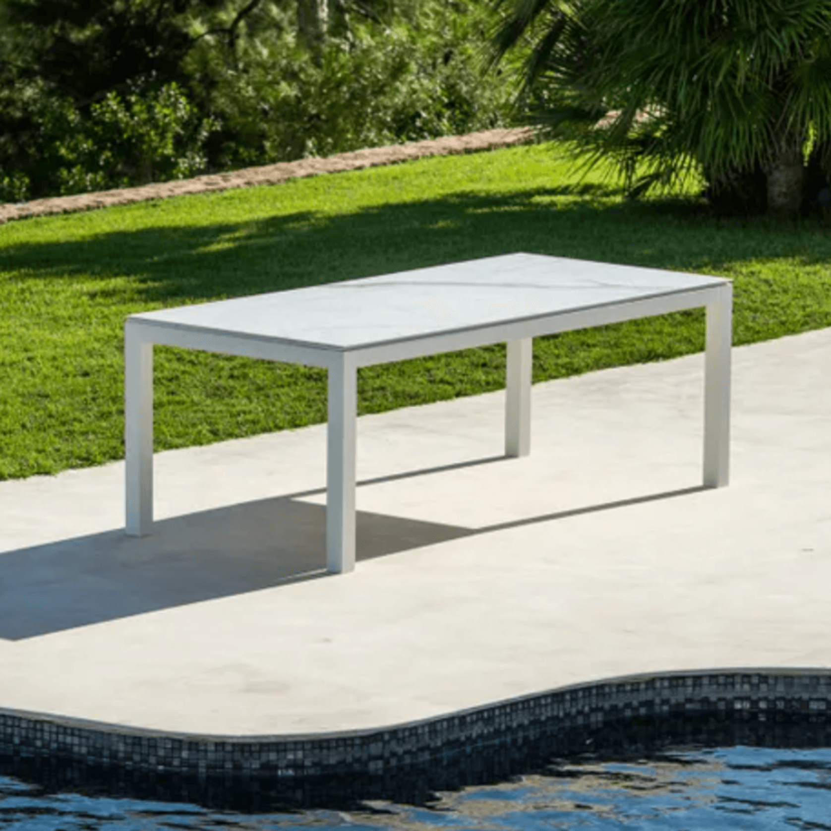 Danli Ceramic Outdoor Table & 8 Sevilla Teak Arm Chairs gallery detail image