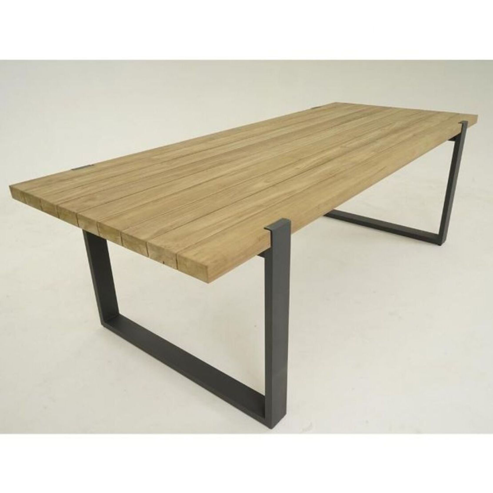 Tulum 2.4m Outdoor Teak & Grey Aluminium Dining Table gallery detail image