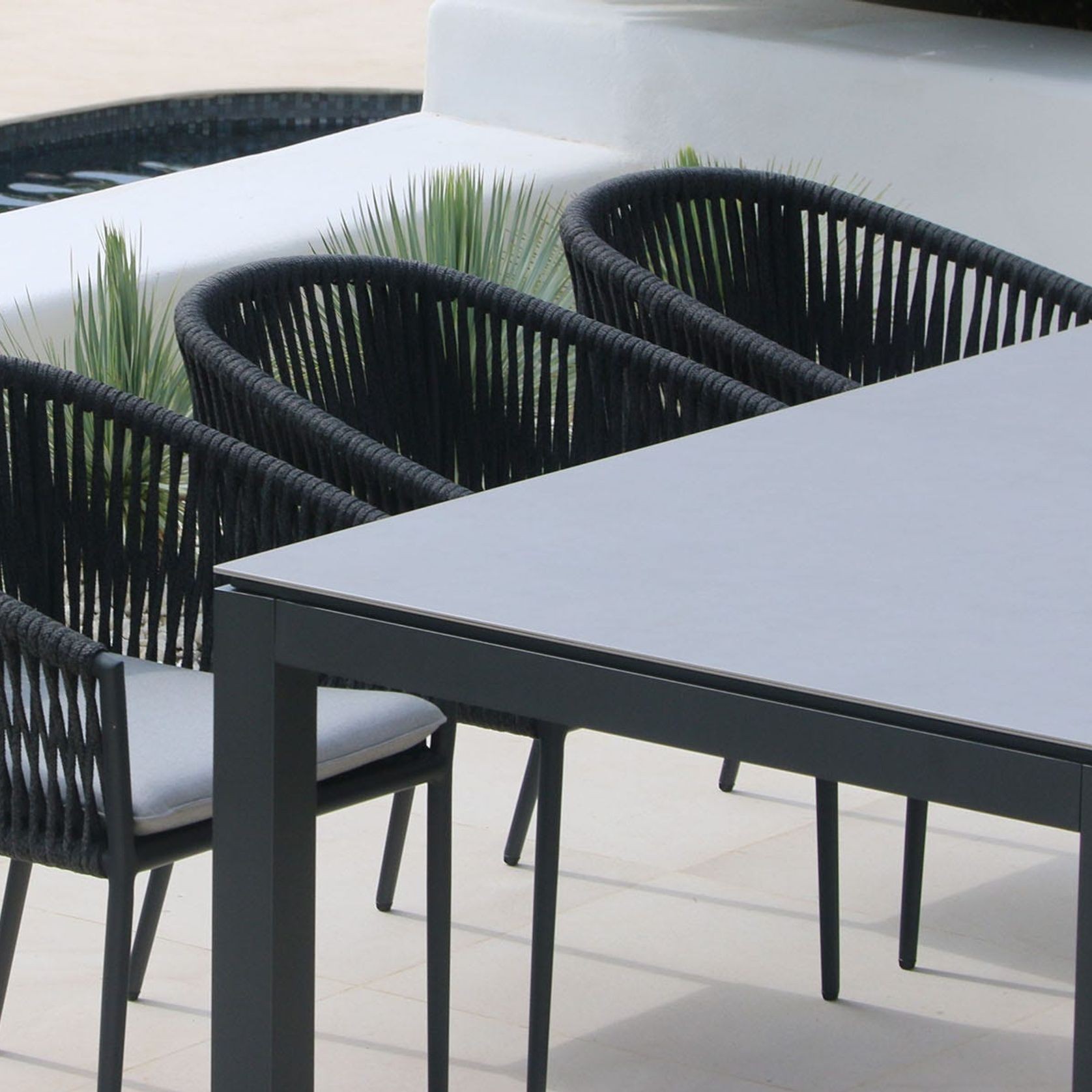 Danli Ceramic Outdoor Table with 8 Gizella Chairs gallery detail image