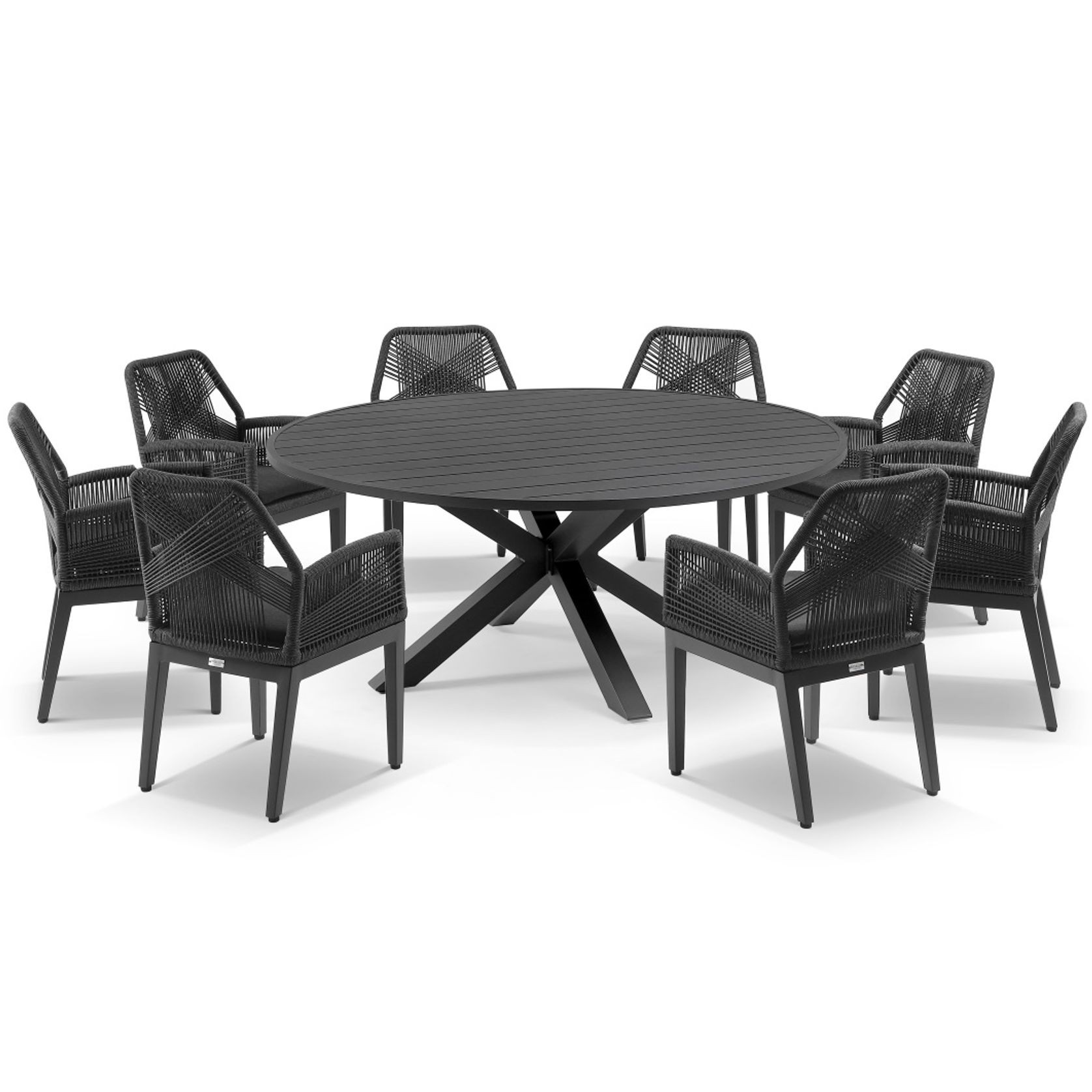Cove Round Table with Cape Chairs 9pc Outdoor Dining Set | Charcoal gallery detail image