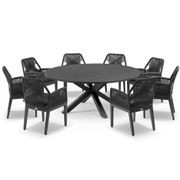 Cove Round Table with Cape Chairs 9pc Outdoor Dining Set | Charcoal gallery detail image