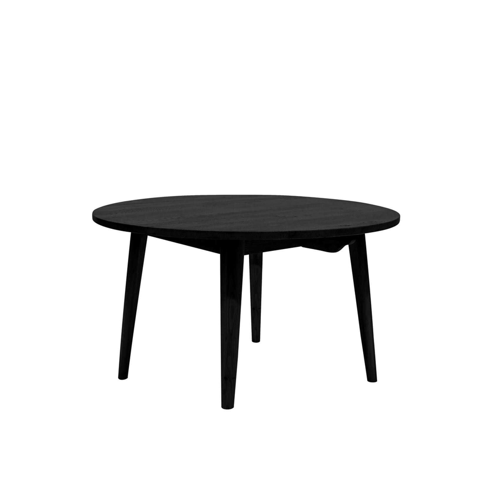 Vaasa Round Oak Dining Table Matte Black - 120cm gallery detail image