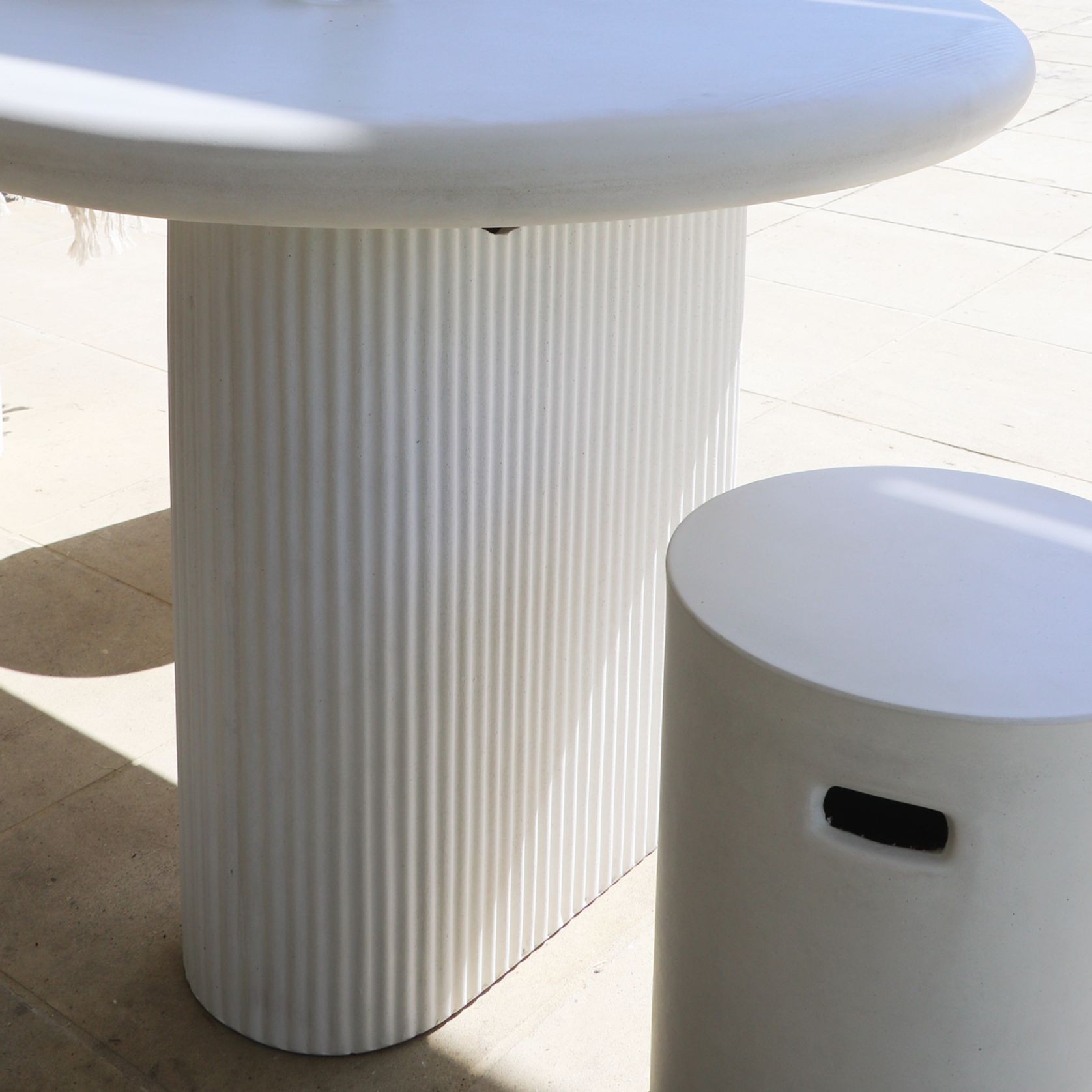 Solona Outdoor Concrete Table 200cm - White gallery detail image