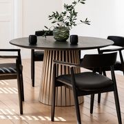 Arcadia Round Dining Table - Black / Brushed Light Grey gallery detail image