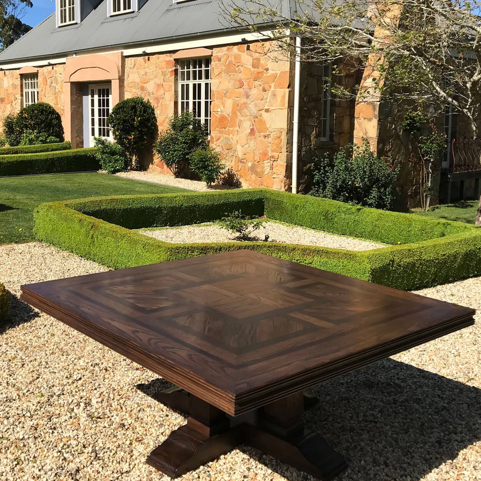 Square Parquetry Dining Table gallery detail image