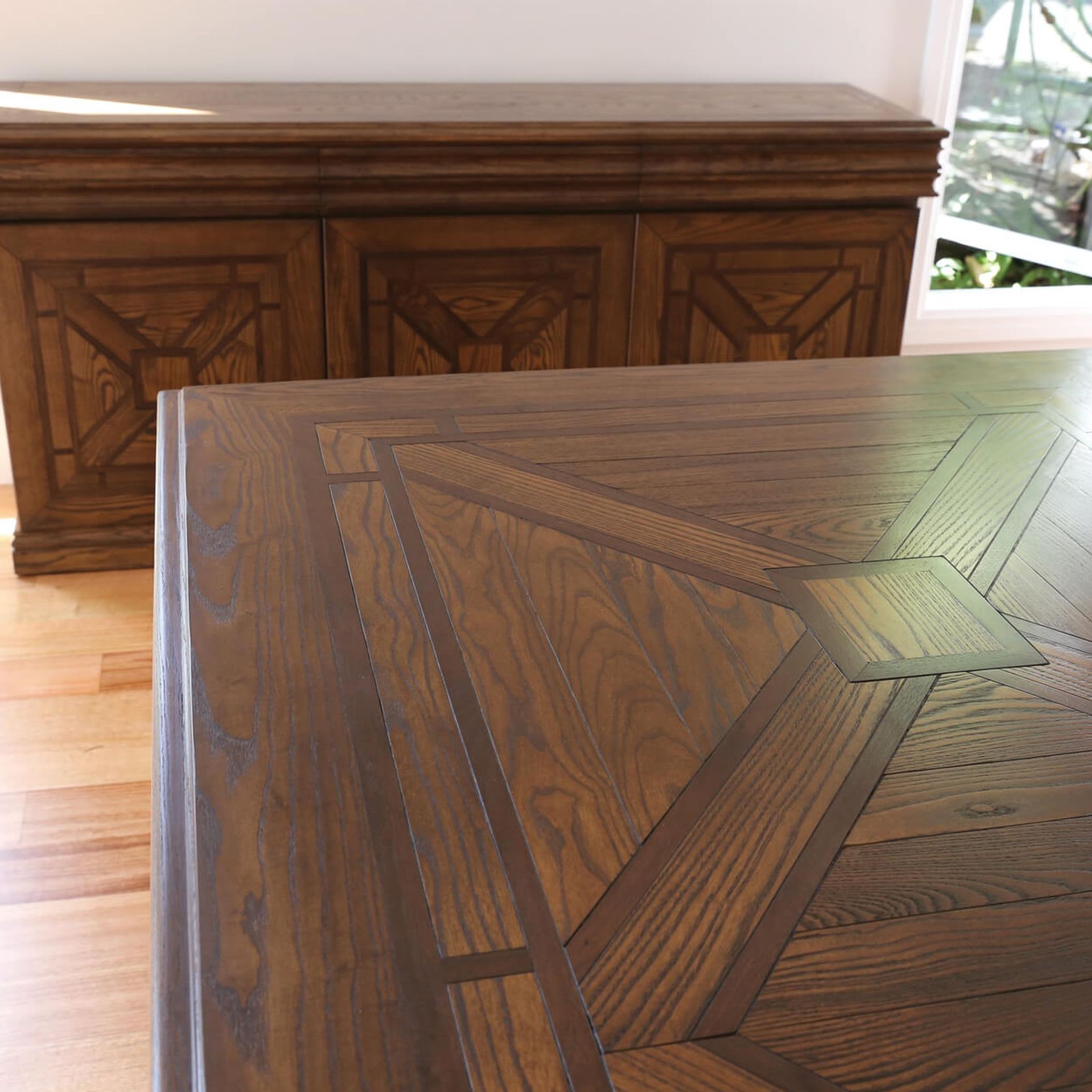 Bespoke Pattern Oak Parquetry Table gallery detail image