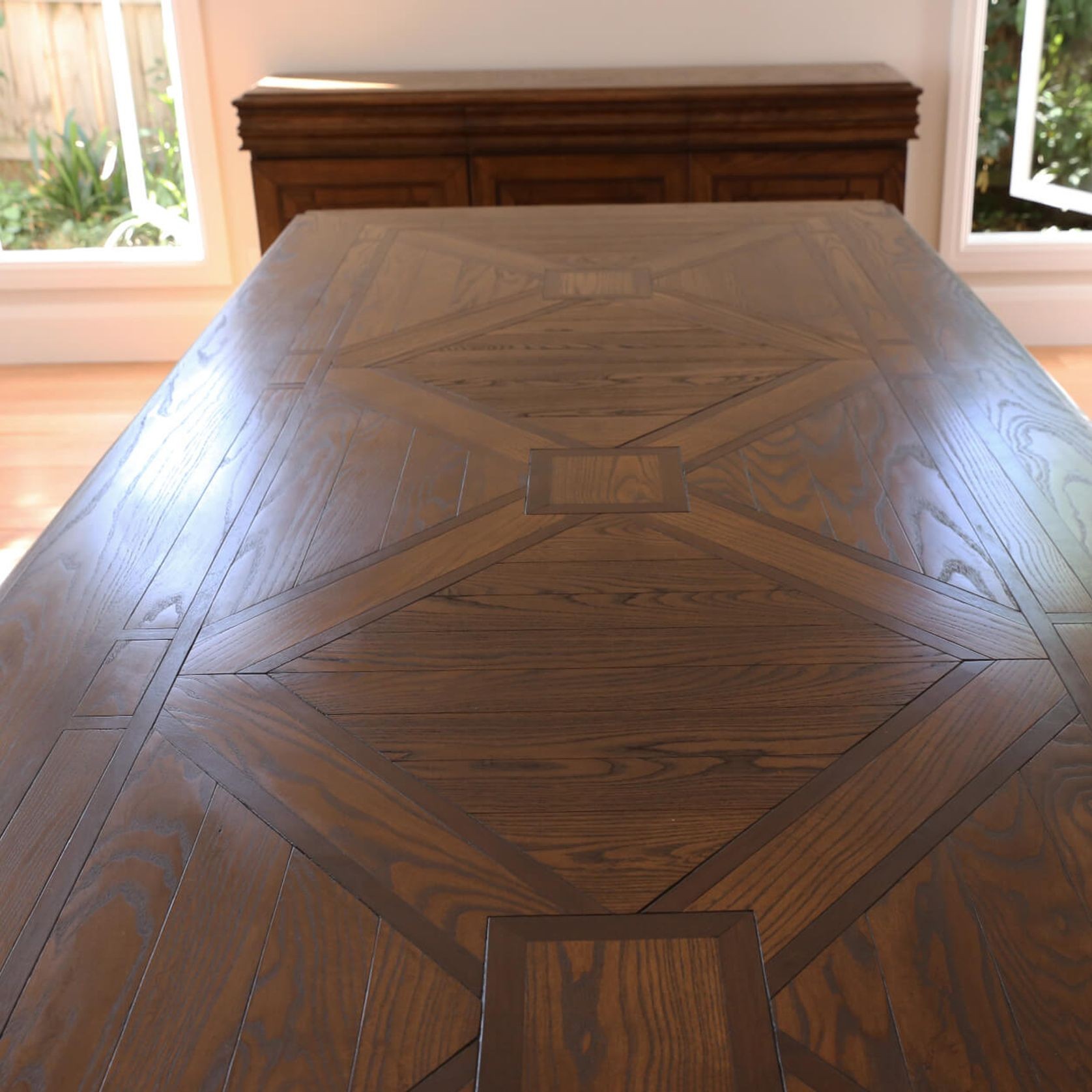 Bespoke Pattern Oak Parquetry Table gallery detail image