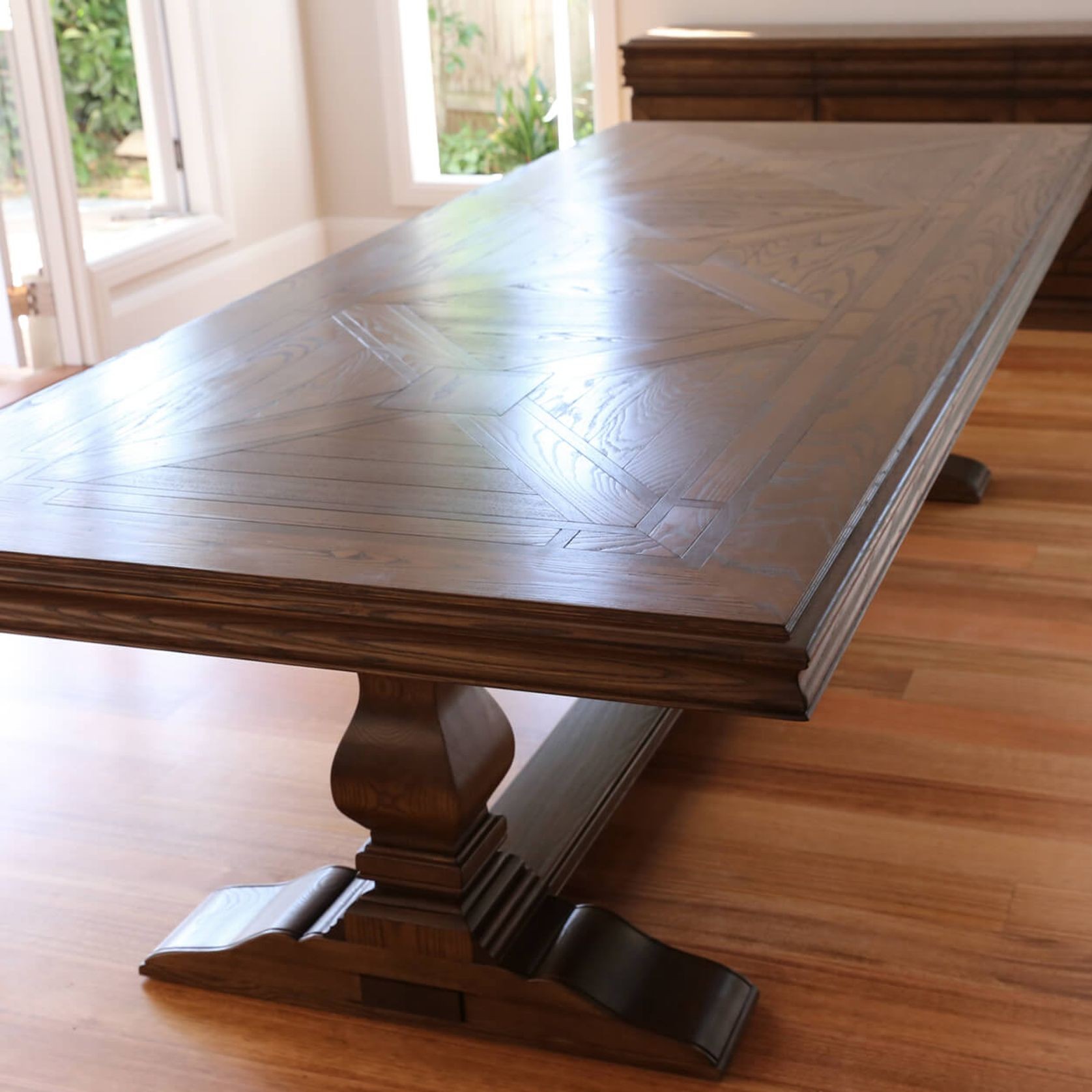 Bespoke Pattern Oak Parquetry Table gallery detail image